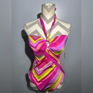 Trina Turk Pink and Purple One Piece Swimsuit
